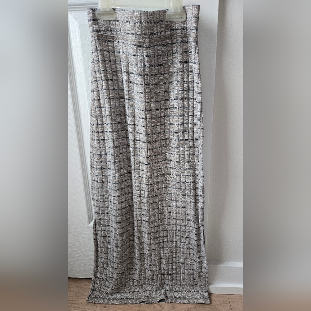 Wilfred Gray Checkered Maxi Skirt